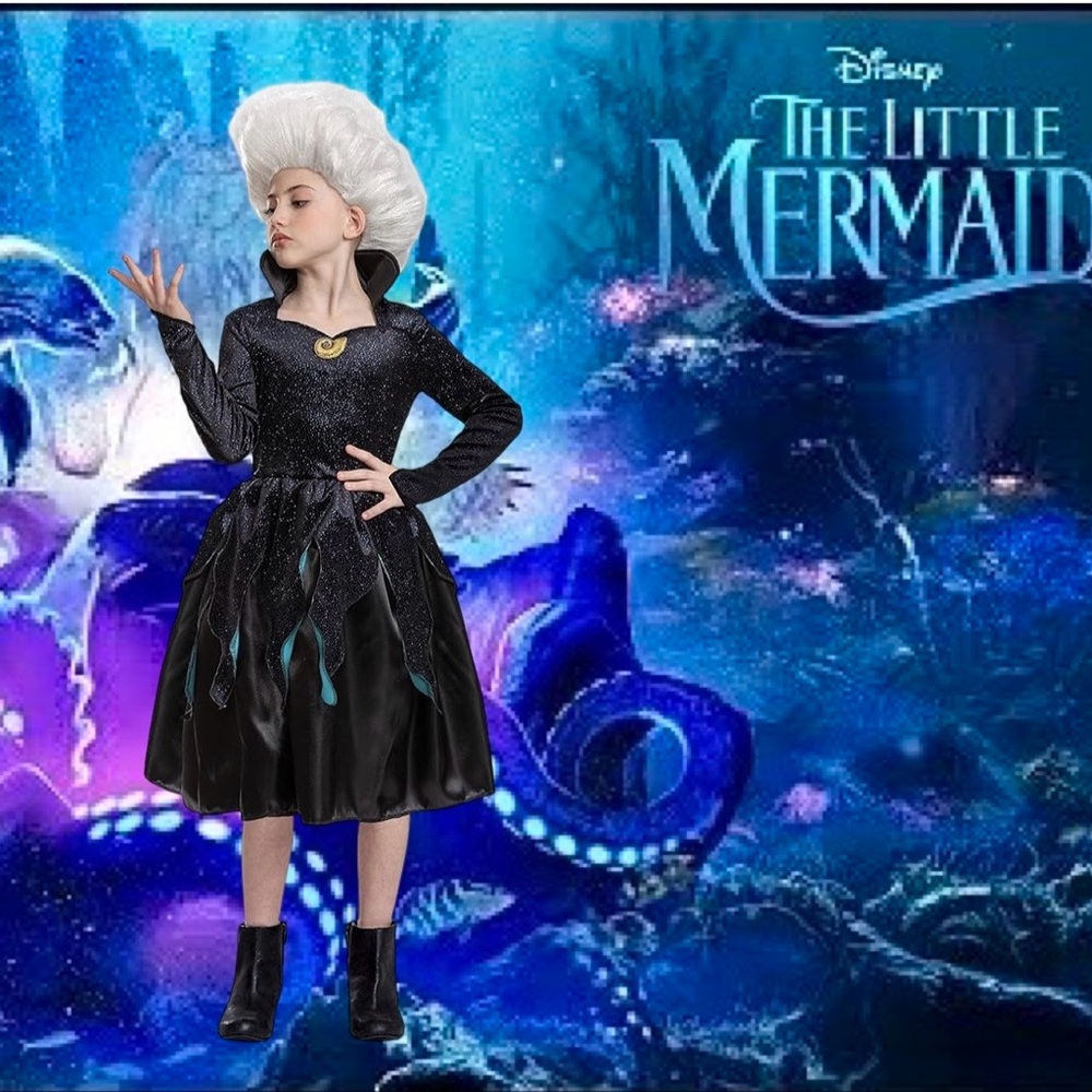 NWT Disney Live Action The Little Mermaid Ursula Costume Child Size Medium 7/8.